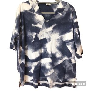 Kin by John Lewis Cotton Pullover Tunic Abstract Print Oversized Lagenlook M/L